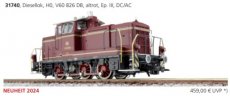 31740 Voie HO, Locomotive diesel, V60 826 DB, vieux rouge, III, DC/AC.