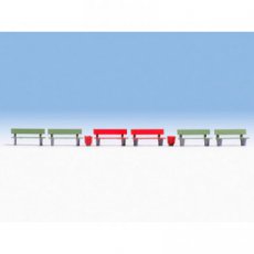 35848 4 Green Benches, 2 Red Benches and 3 Wasterpaper Baskets