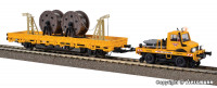 2680 2680 H0 rail-route UNIMOG avec châssis de poussée et véhicule de construction caténaire, modèle fonctionnel pour 2L.