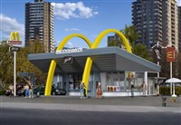 43634 43634 H0 McDonald`s fast food restaurant met McDrive