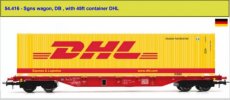 54.416 54.416 Spoor HO, DB, Sgns wagon, met 45ft container DHL.