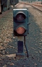 BL66.000 NMBS shunting signal 2 lamps mounted on foot.