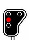 BL66.400 NMBS semaphore with round signaling plate with 4 lamps.