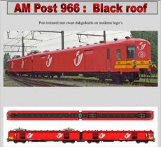 7205.05 7205.05 Track HO, NMBS, AM Post 966, black roof, with modern logos, Digital SOUND Mfx.