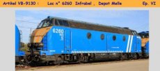 9130.4 Voie HO, SNCB, Locomotive n° 6260 Infrabel, AC ~ Digital, Dépôt Melle, VI.
