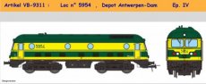 9311.1 Voie HO, SNCB, Locomotive n° 5954, DC, Dépôt Antwerpen-Dam, IV.