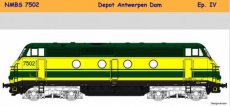 9406.1 Voie HO, SNCB, Locomotive n° 7502, DC, Dépôt Antwerpen Dam, IV.
