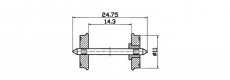 40264 40264 RP-25-Radsatz für Gleichstrom, einseitig isoliert.