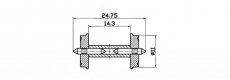 40267 40267 RP-25-Radsatz für Gleichstrom mit geteilter Achse.