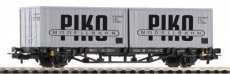27709 DR container wagon with 2 x 20' containers "VEB PIKO", era IV.