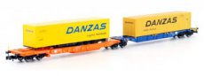 23750-3 Sdggmrs 744 DB "Danzas" dubbele containerwagen Danzas TpV-VI.