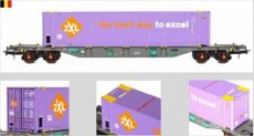 54.404 LINEAS België, Sgns wagon met 45ft container ECS Zeebrugge beladen met 2XL container, 2XL the best way to excel.