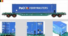 54.405 LINEAS België, Sgns wagon met 45ft container ECS Zeebrugge beladen met P&O Ferrymasters container.