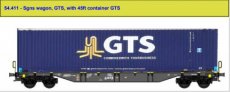 54.411 Voie HO, GTS , wagon Sgns avec un conteneur GTS.