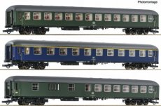 6200051 6200051 Voie HO, Coffret de wagons 1 avec trois wagons de train express pour la D 377 « Hispania-Express » de la Deutsche Bundesbahn TpIV.