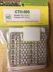 CTH-009 Chaises 12 pièces, découpées au laser HO.
