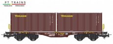 PT100202 100202 TOUAX Sgmmnss 40 nr 37 84 459 4 019-0 beladen mit 2 Containern TOUAX 20ft.