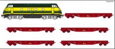 VB-9128.02 9128.2 Track HO, SET .6250 with Tuc Rail logo + 5 Infrabel flat wagons, DCC, Depot Antwerpen, V.